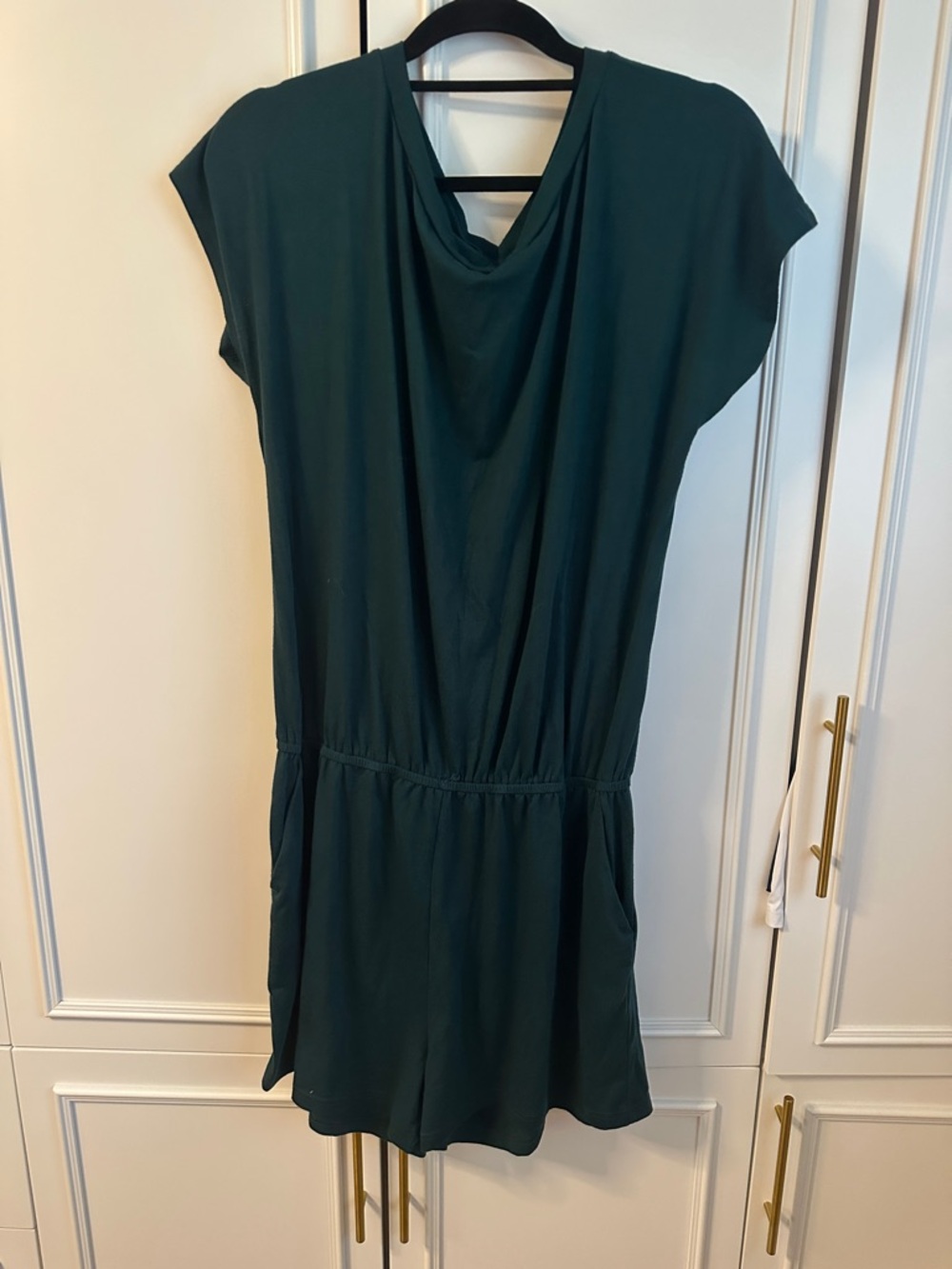 Amazon Women's Dark Green Short Sleeve Romper